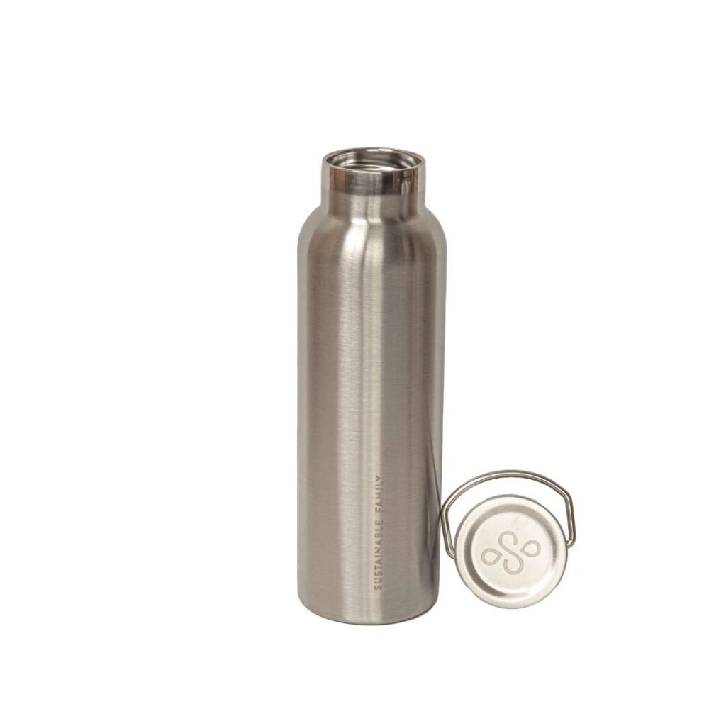Drinkfles - Thermos - 1000 ml, Roestvrij staal open